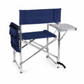 Chaise pliante en aluminium avec toile polyester bleue et table d'appoint