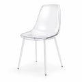 Chaise en acrylique transparent avec pieds en métal