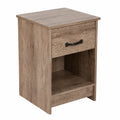 Table de chevet en bois avec tiroir et étagère