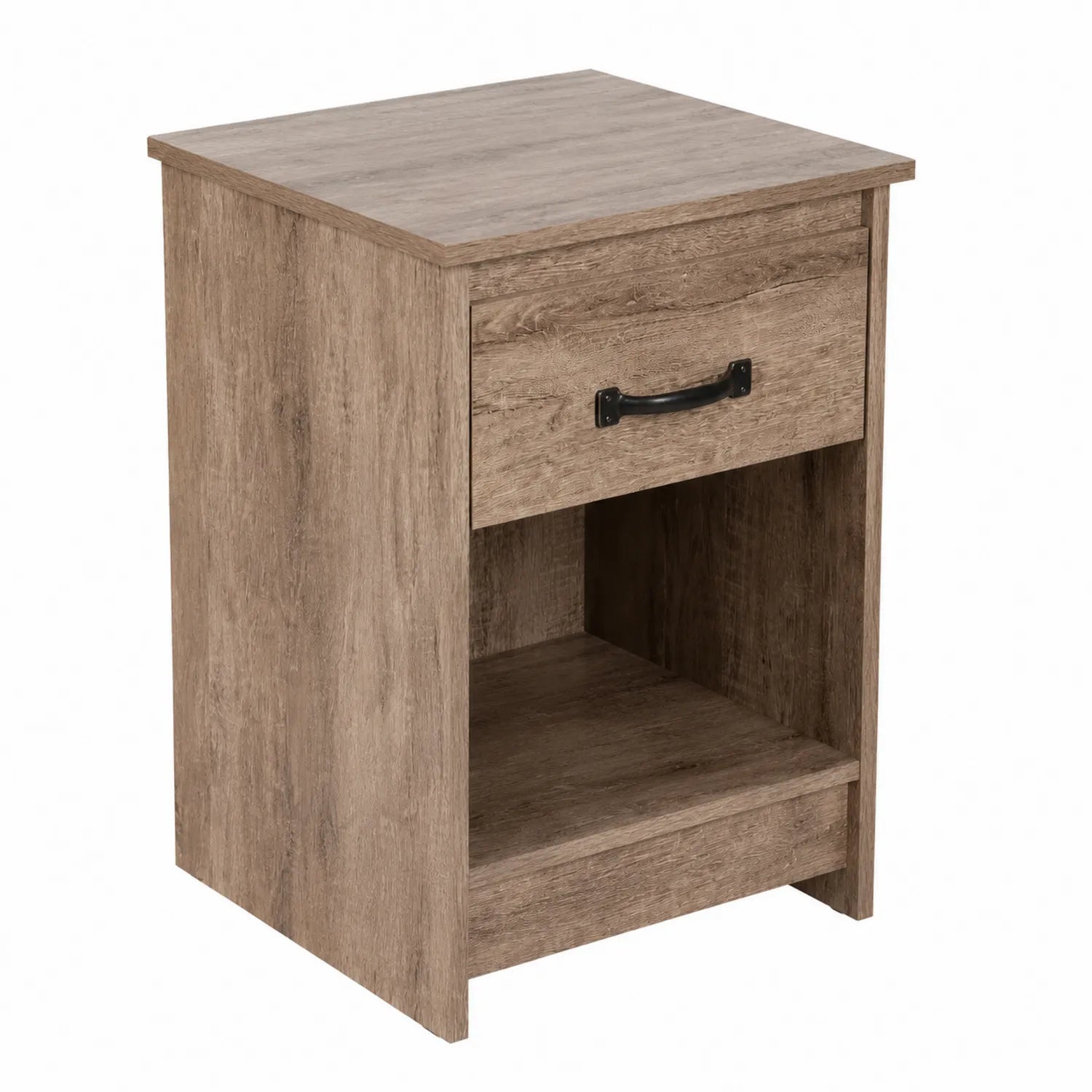 Table de chevet en bois avec tiroir et étagère