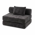 Canapé modulable en tissu gris foncé 80x80 cm