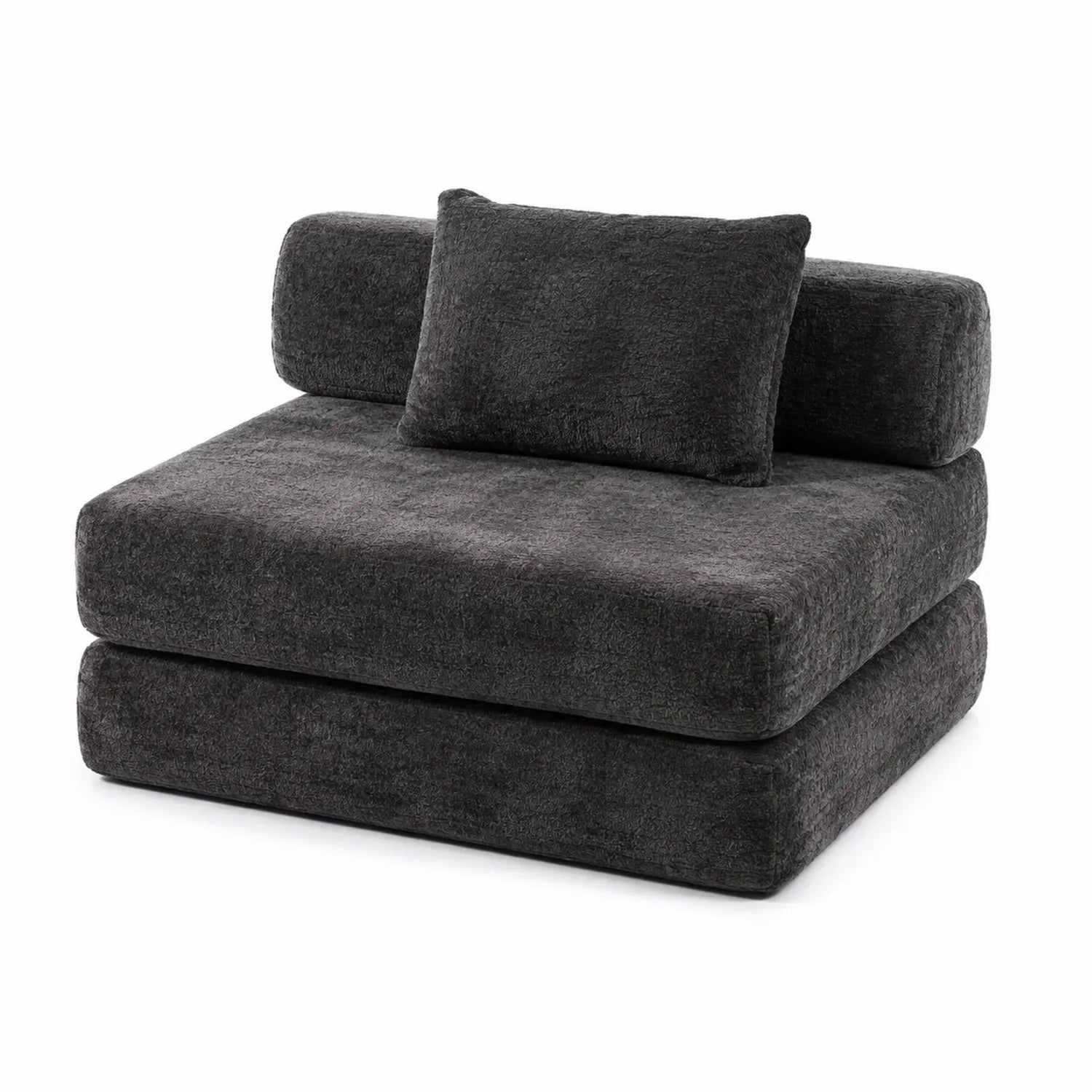 Canapé modulable en tissu gris foncé 80x80 cm
