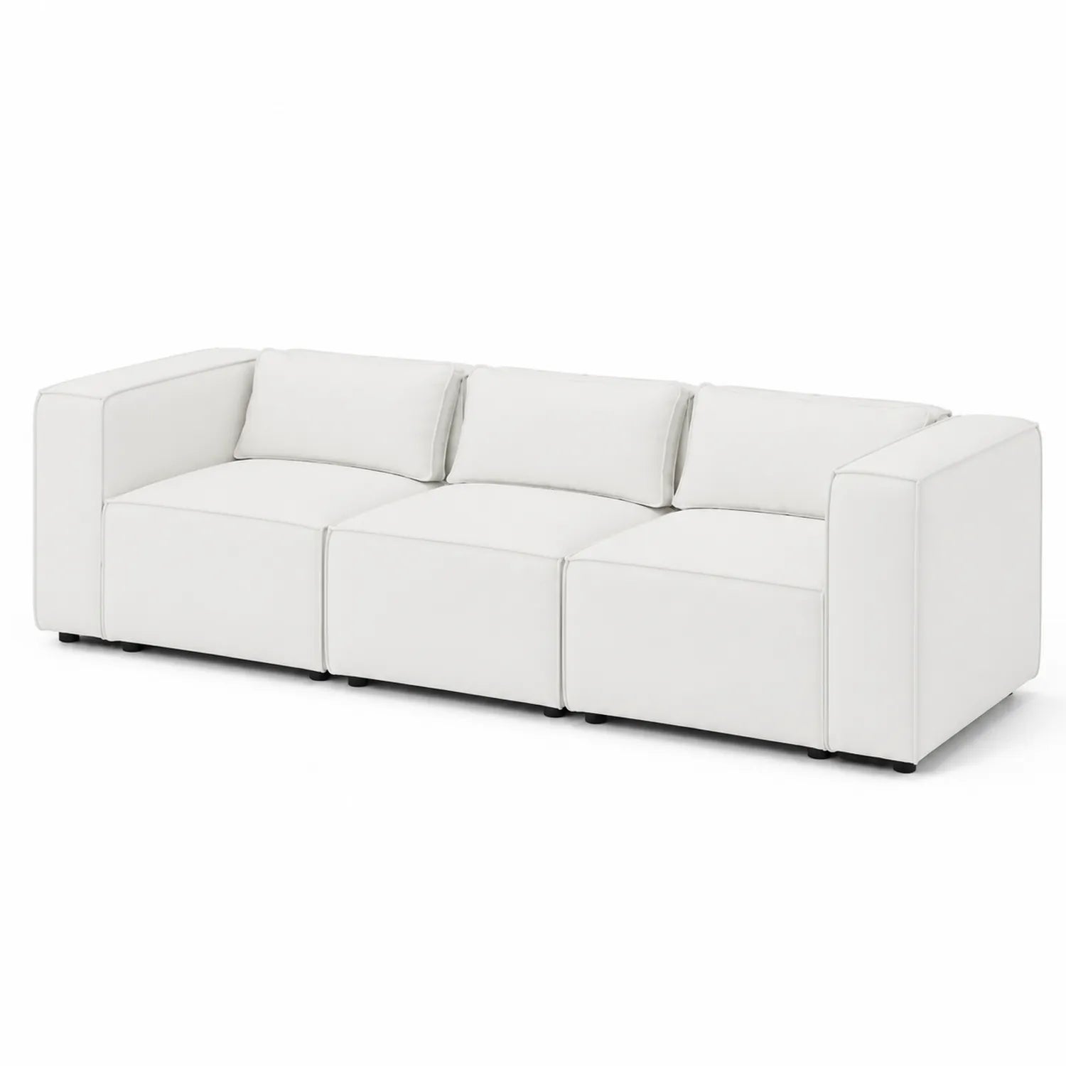 Canapé 3 places en cuir synthétique Blanc