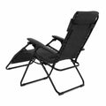 Chaise Longue Pliante en Acier et Polyester Noire