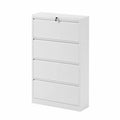 Armoire à dossiers en métal blanc avec serrure, 4 tiroirs