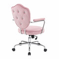 Chaise de bureau en velours avec structure en métal et roulettes