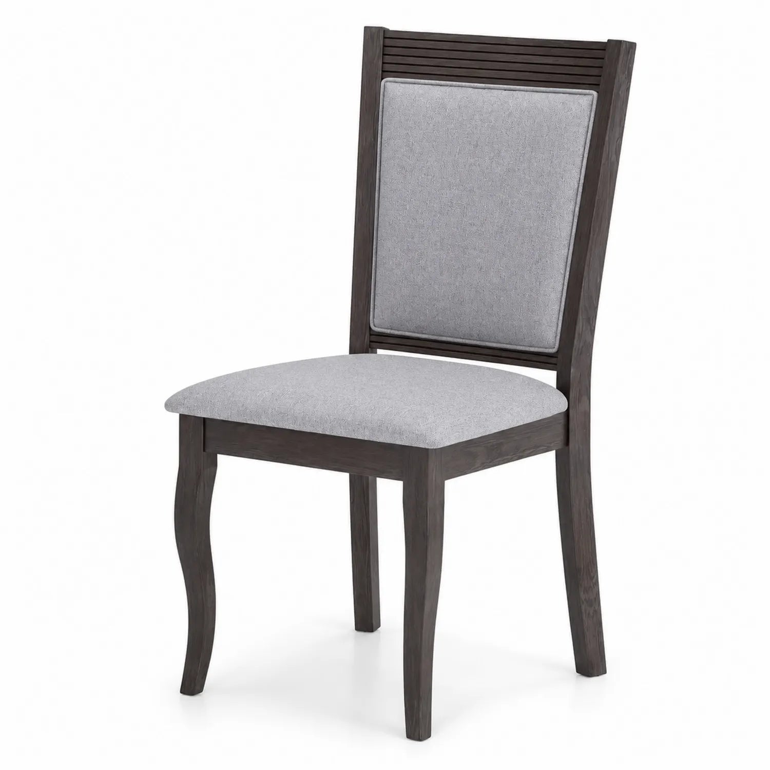 Chaise en bois avec tissu gris