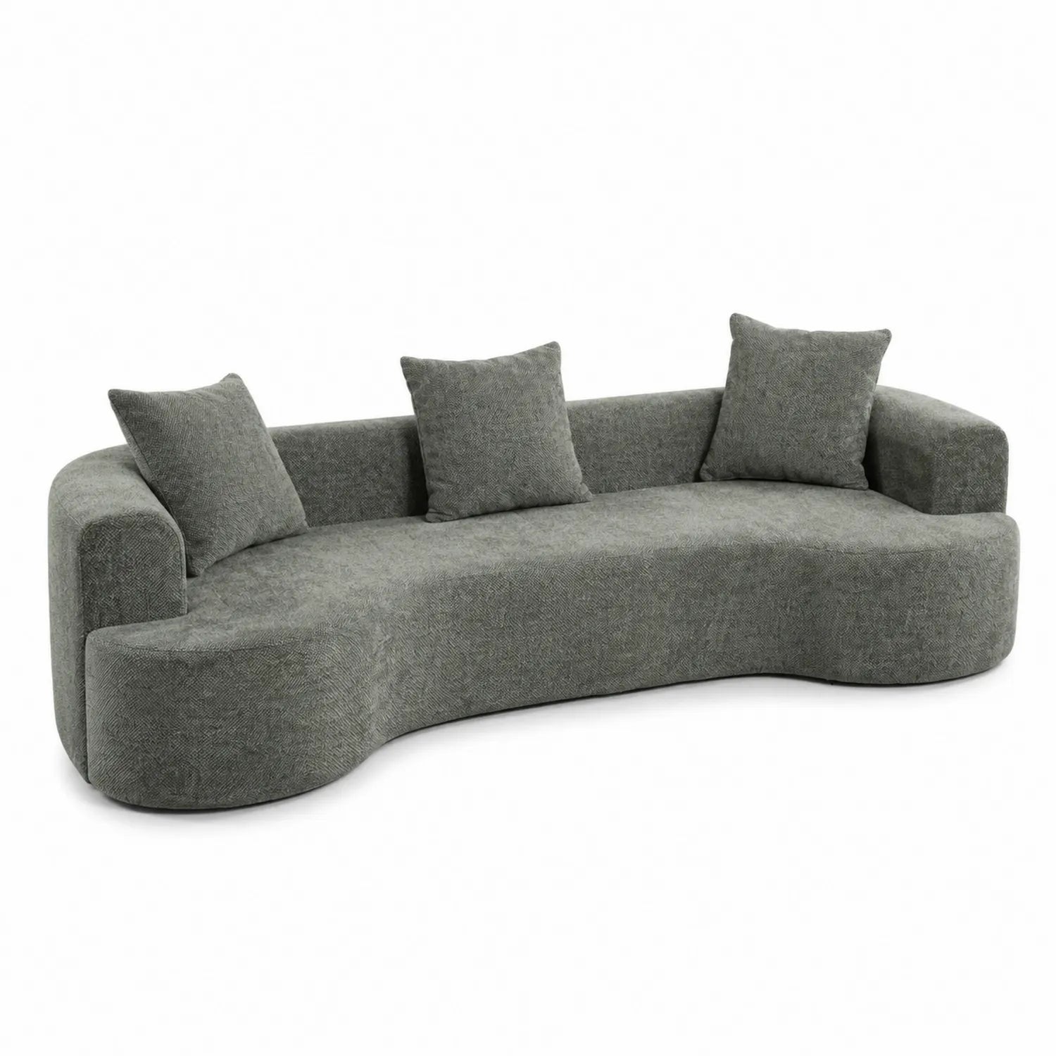Canapé en tissu gris avec coussins
