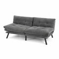 Canapé clic-clac 3 places en tissu polyester et métal Gris