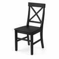 Chaise en bois noir avec dossier en croix