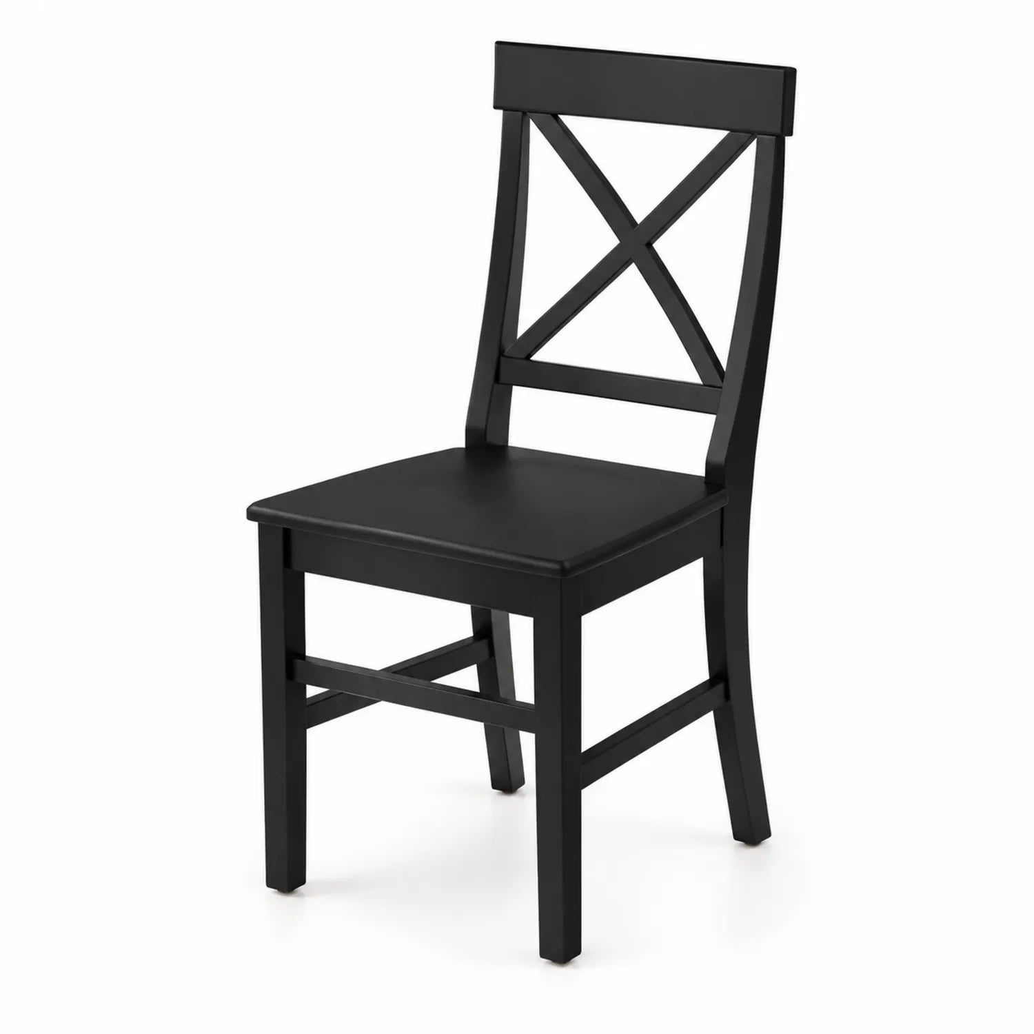Chaise en bois noir avec dossier en croix