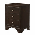 Table de chevet en bois 3 tiroirs Marron