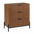 Commode en bois avec poignées métalliques, 80 cm x 40 cm x 95 cm