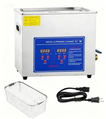 40kHz cuve de nettoyage à ultrasons, Nettoyeur, 6 L, minuteur, professionnel, acier inoxydable, fonction chauffante