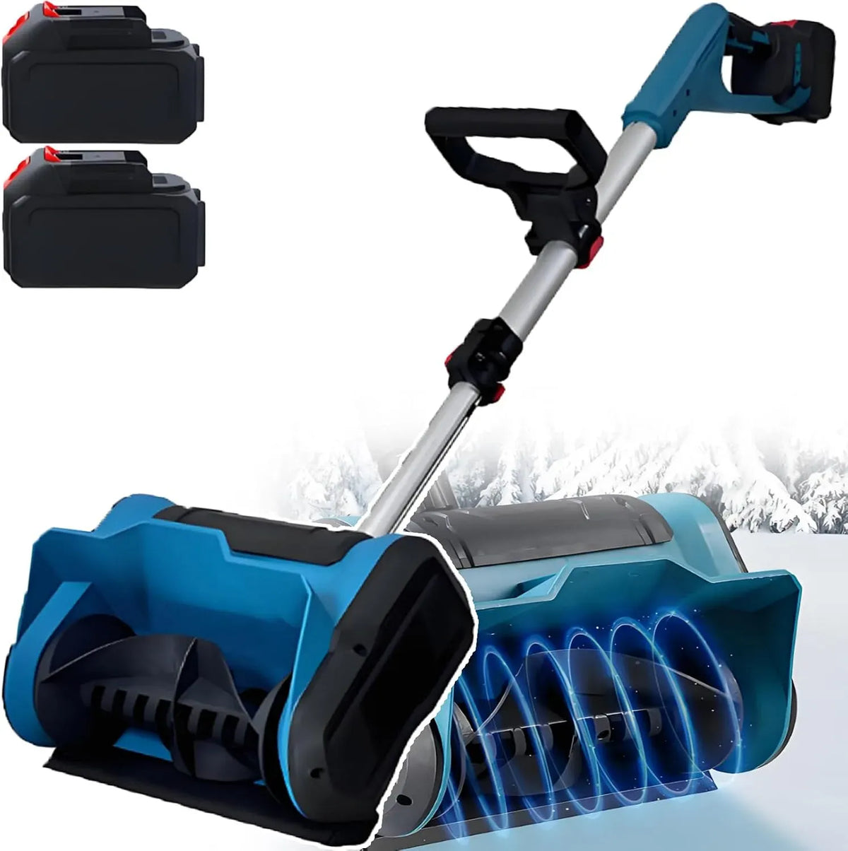 2batteries Portable, machine de balayage des sols, balayeuse de sol, 600 W, extérieur, professionnel, sans fil, pour Jardin