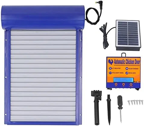 Affichage LED et Minuterie pour Volaille, Porte de Poulailler en Aluminium Programmable à énergie Solaire avec Mode Manuel, pour Ouvre-Porte