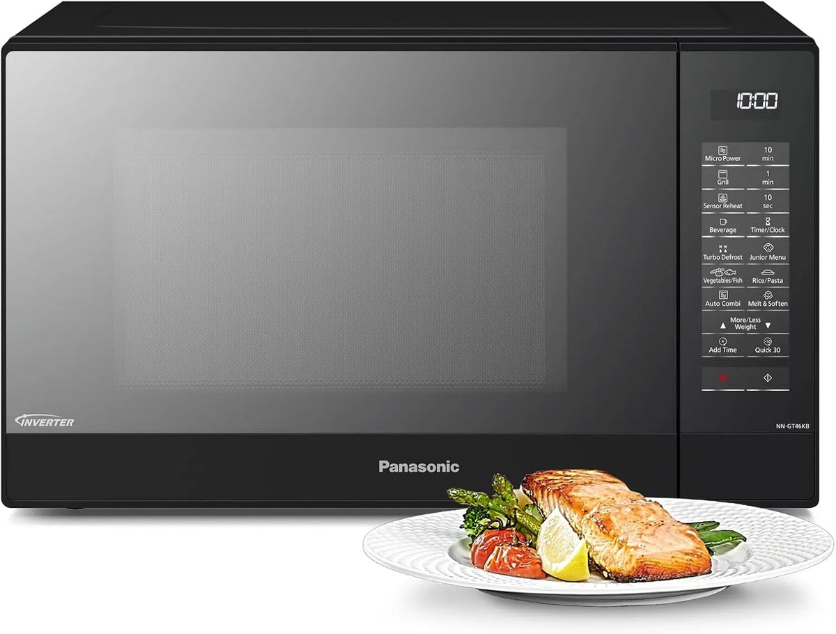 Panasonic NN-GT46KBSUG Micro-ondes, 31 L, 1000/1100 W, 24 programmes, gril, écran LCD, acier inoxydable, four micro-ondes, noir, GrilL 1100 W