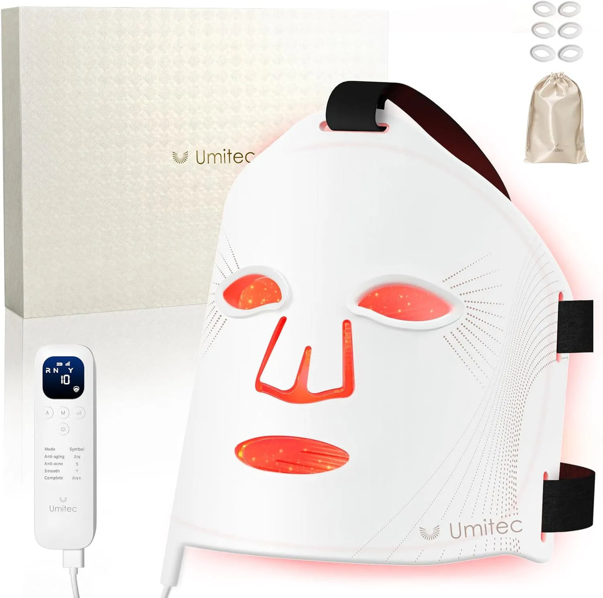 KB.0008 Minuterie, Masque LED, 4 modes, Cartographie des zones du visage, Skincare at Home