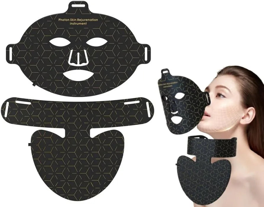 Korons Masque Visage LED Thérapie Facial A La Lumière Proche Infrarouge, masque Visage Luminothérapie Pour Tous Les Types De La Peau Anti-rides