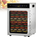 12-Trays température réglable numériquement, Déshydrateur Alimentaire Professionnel en Acier Inoxydable 6/8/12/18 Plateaux, 30-90 °C, minuterie 24 h