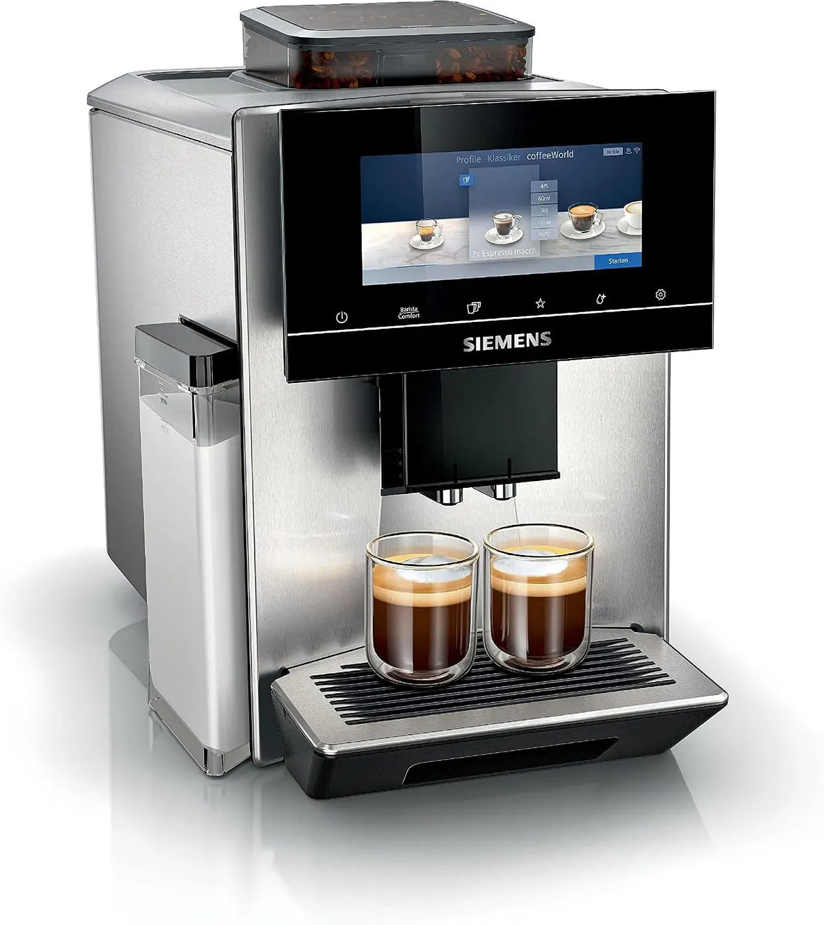 Siemens EQ900 TQ903D03 Machine à café automatique, 500 W, Boost, tactile, application, vapeur, acier inoxydable, mode barista, AromaBoost