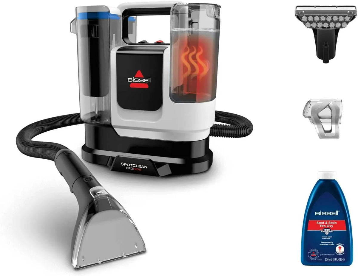 3924N Compacte multi-surfaces, triple nettoyage pour taches tenaces, SpotClean ProHeat Advanced Shampouineuse Canapé 1125W, filaire