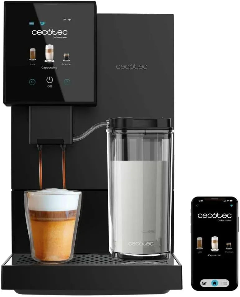 Cecotec Moulin, machine à café électrique, 1,1 L, 400 ml, Wi-Fi, grand réservoir