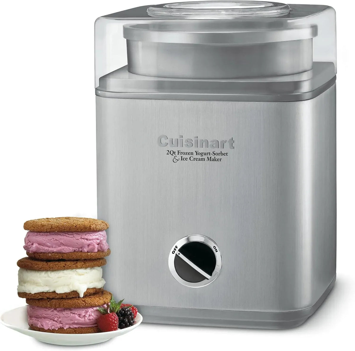 2-Qt. machine à glace, argenté, Cuisinart Pure Indulgence la Reine des neiges Yoghourt Sorbet et machine à glace Silver