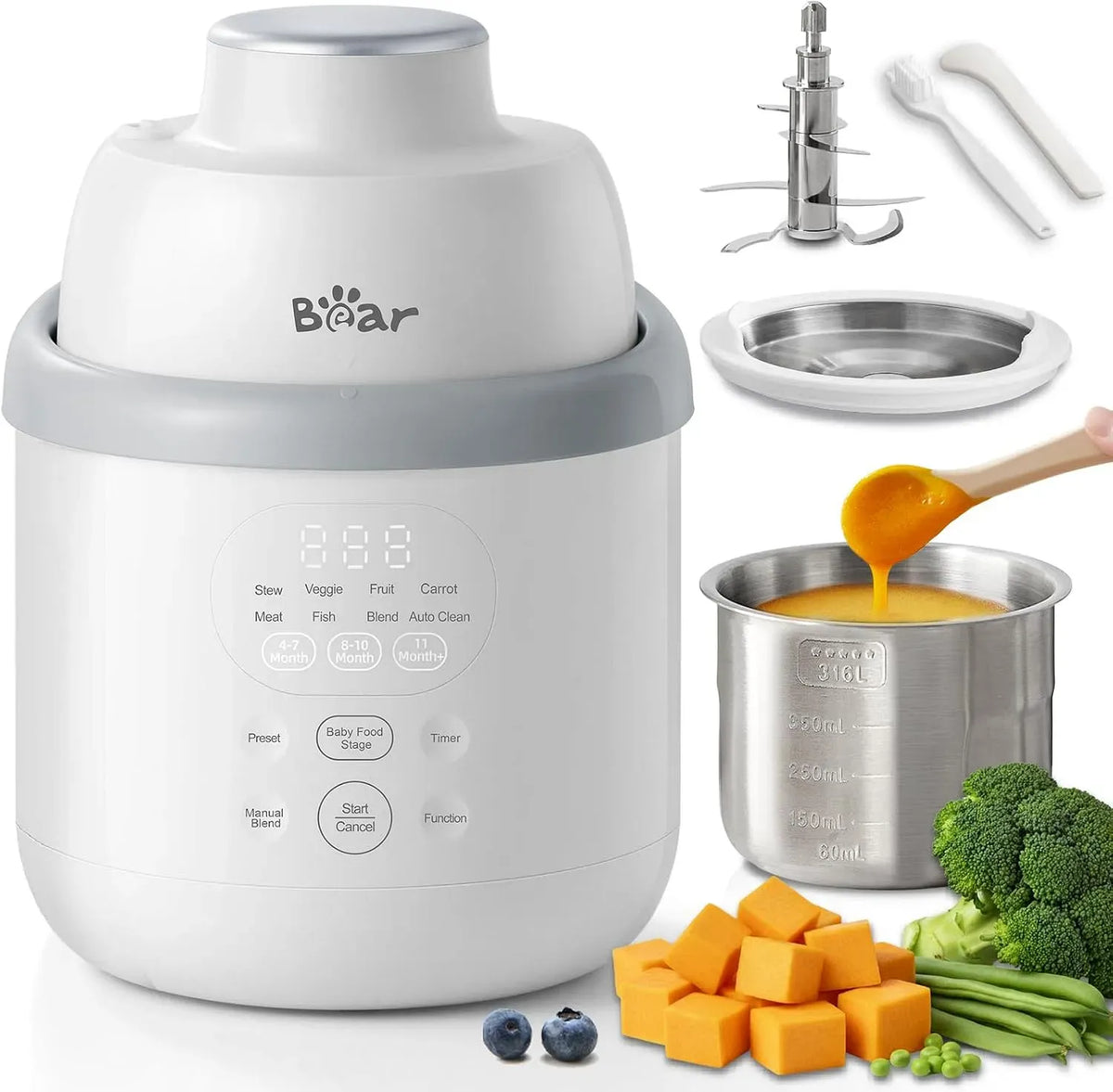 Blender, vapeur, acier inoxydable, Sans BPA, mixeur électrique
