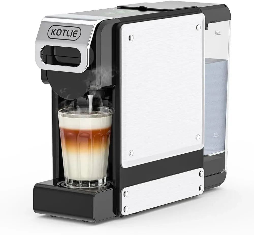 4en1 Machine à caf, machine à café électrique, 1 L, grand réservoir, 7 niveaux, pour Capsules, KOTLIE