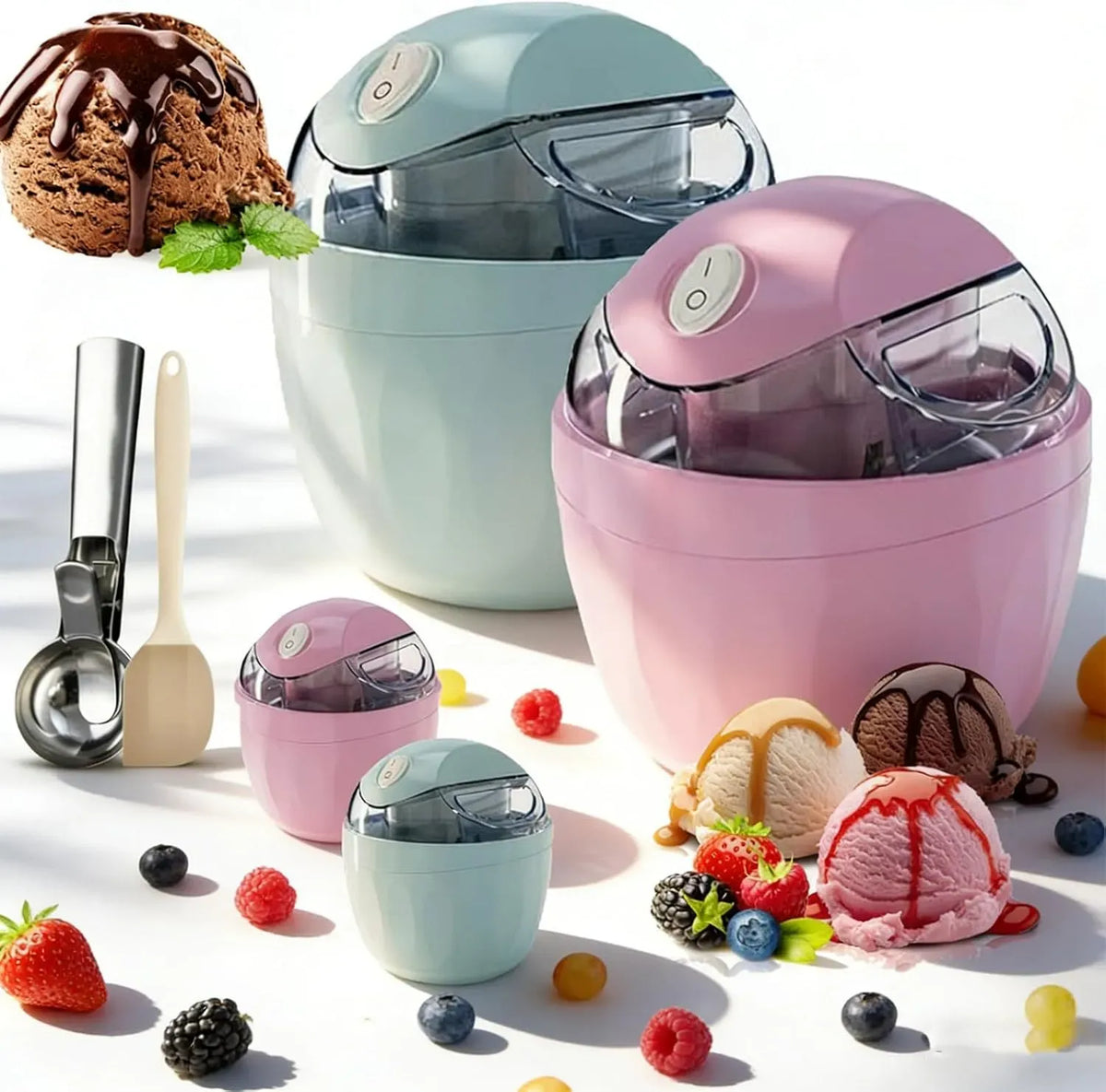 2Pcs-A machine à glace et sorbet, tactile, pour glaces et yaourts glacés maison