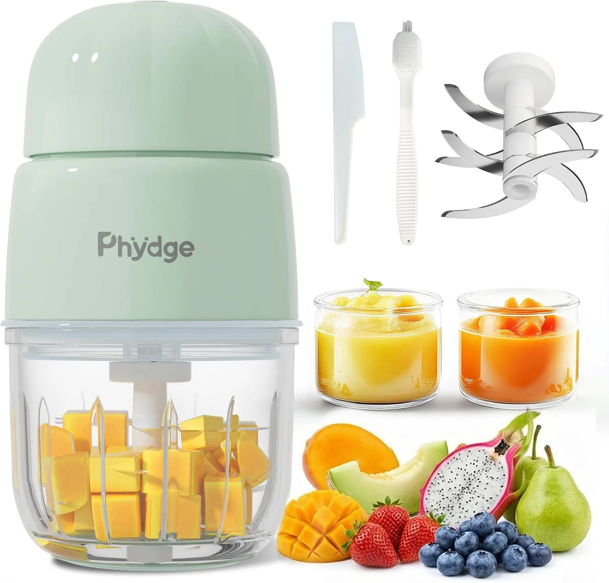 Robot de cuisine, vert, capacité de 300 ml, machine de cuisine, machine à aliments pour bébé